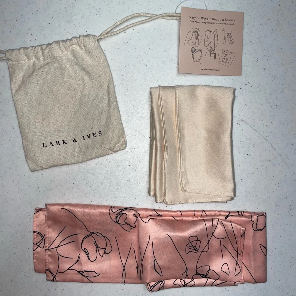 Lark & Ives Silk Satin Scarf Set‎
